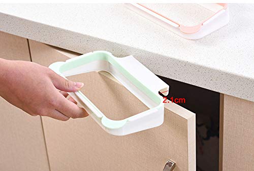 JUNSHUO Soporte para Bolsas de Basura para Colgar Basura on Armario de Cocina Ideal como Sustituto para el Cesto de Basura (Azul)