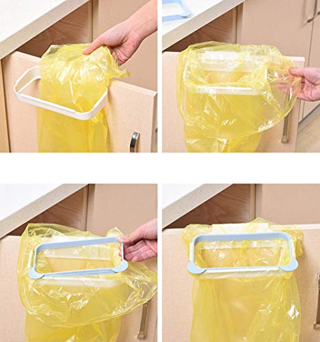 JUNSHUO Soporte para Bolsas de Basura para Colgar Basura on Armario de Cocina Ideal como Sustituto para el Cesto de Basura (Azul)