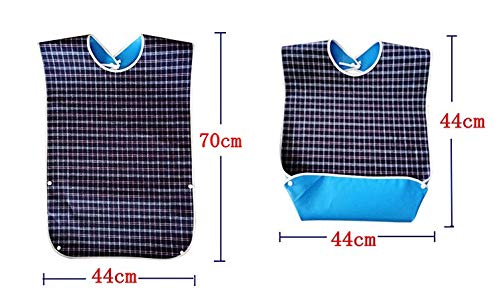 JZK Babero Impermeable Grande con Bolsillo Inferior para Ancianos Adulto y Personas con discapacidad y Paciente con accidente cerebrovascular