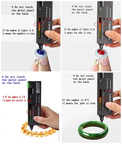 JZK Portable electrónico probador de diamante para el diamante, zafiro, rubí, cristal, ágata, jade, gemas dureza de piedras herramienta de prueba, Diamond Selector II V2