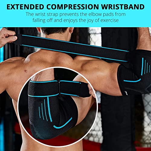 KAMEUN Codera de Compresión, 2 x Coderas para Hombres y Mujeres de Tejido de punto 3D Codera Tendinitis para Artritis, Ideal para Codo de Tenis, Codo de Golfista（L）