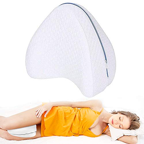 KANRAX Almohadas posicionadoras de Pierna– Mejor para Pierna, Espalda, y Rodilla Pain- Espuma con Efecto Memoria Pierna Almohada con Funda extraíble -Blanco