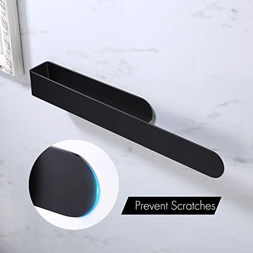 KES Toallero Adhesivo Barra Negro Baño Toalleros de Baño sin Taladro Acero Inoxidable Sus 304 Barra Baño Adhesiva 40CM Negro Mate, BTH215S40ADM-BK