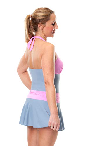 KesVir Traje de baño para Mujer con Falda de incontinencia, Color Plateado, Talla 12