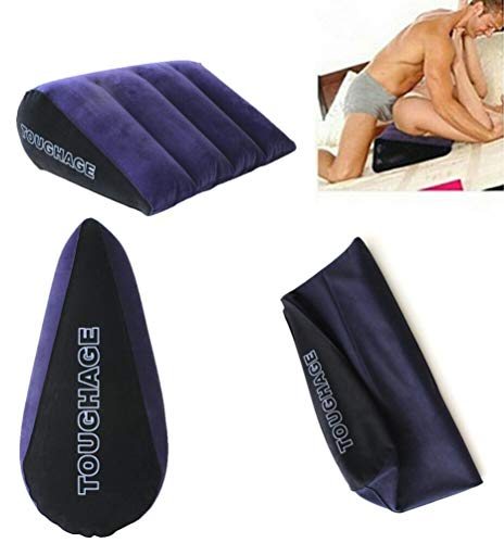 KESYOO 1 Unid Almohada Inflable Duralbe Sexy Aid Cojín de Posición Triangular Plegable Almohada Sexual para Parejas Amantes Adultos