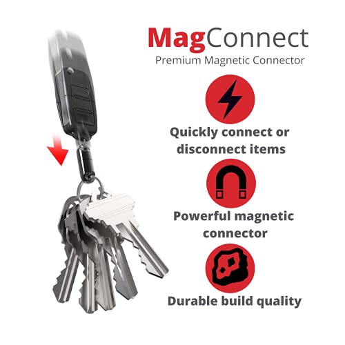KeySmart MagConnect - Accesorio Instantáneo, Seguro Para Bolsas, Carteras y Correas - Fácil Acceso para Llaves (1 Paquete, Negro)
