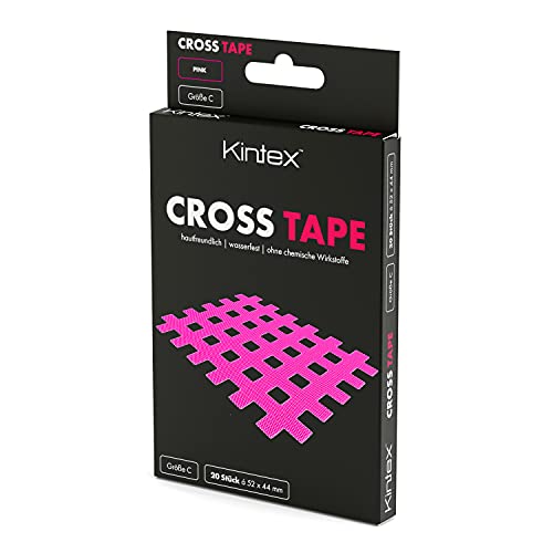 Kintex Cross-Tape - Bandas de colores y tamaños, puntura de batería, gatillas, punto de dolor, parches de rejilla, Unisex adulto, Cinta cruzada., 20912, rosa, A (27mm x 20mm)