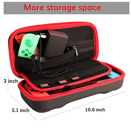 Kit Accesorios para Nintendo Switch y Nintendo Switch OLED - Funda Protector de Pantalla, Estuche De Juegos - Funda de Silicona Grips Wheel Caps para Nintendo Switch Joy-Con Mandos