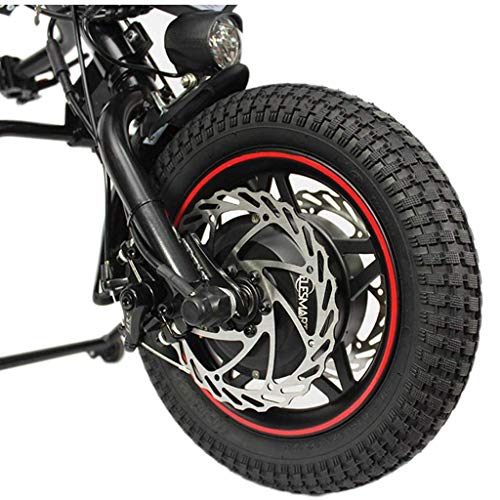 Kit de conversión de Silla de Ruedas eléctrica, Motor sin escobillas de 350 W con batería de Iones de Litio de 8 Ah, Accesorios para Tractor de Silla de Ruedas eléctrica de 12 Pulgadas, portátil
