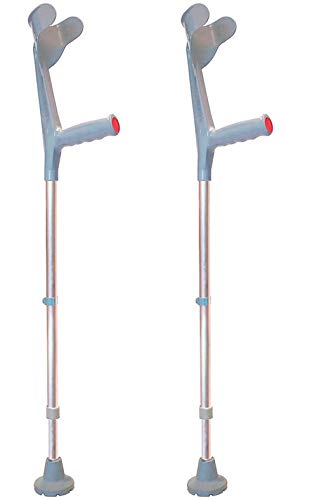 KMINA - Muletas Adulto (2 unidades), Muletas Adulto Regulables Aluminio, Muletas Ortopédicas, Muletas para Caminar, Muletas Ergonómicas, Muleta COMFORT (Color Gris).