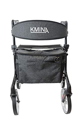 KMINA PRO - Andador Alto para Ancianos (Usuarios de 1,80 a 2,00 m aprox.), Andador para Ancianos 4 Ruedas Grandes, Andadores para Ancianos con Asiento, Andadores Adultos Plegable con Ruedas Grandes