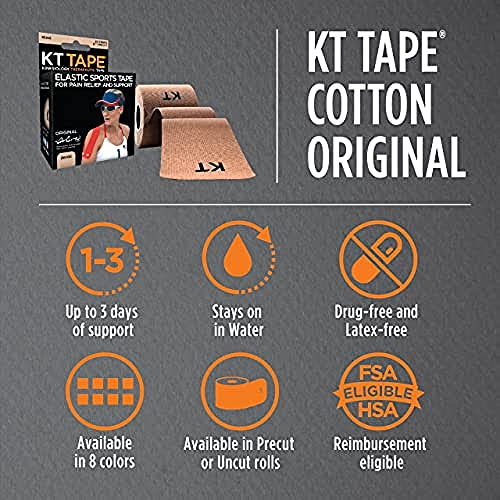 KT Cinta Original algodón sin Cortar para kinesiología, Color Rosa, Original