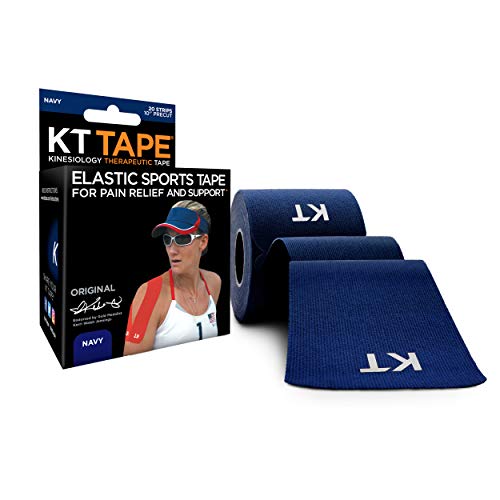 KT Cinta Original terapéutica para kinesiología, 20 Tiras, algodón, Color Azul Marino, tamaño n/a