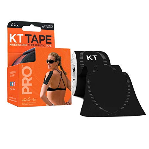 KT TAPE Pro - Cintas de kinesiología, 20 Unidades, precortadas, Color Negro, Pro