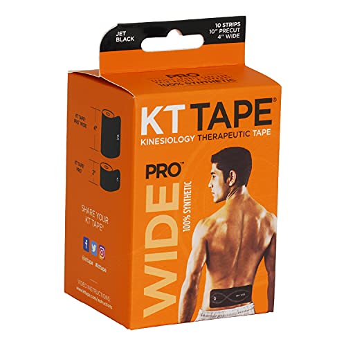 KT TAPE PRO WIDE, cinta para deportistas 100% sintética (Negro)