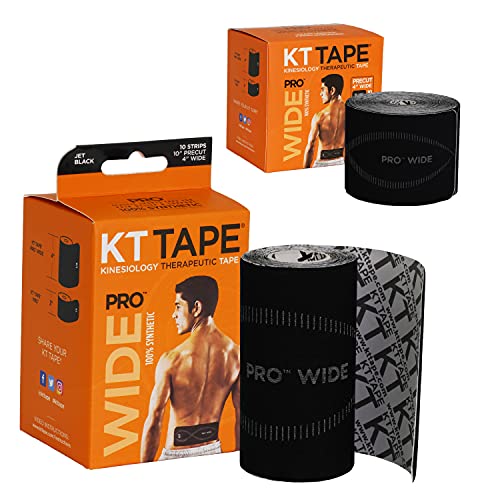 KT TAPE PRO WIDE, cinta para deportistas 100% sintética (Negro)