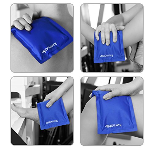 kwmobile 2x Compresa de gel frío y calor - Juego universal reutilizable - Pads de gel frío y caliente - Bandas de 28 x 13 x 1 CM - Bolsitas en azul