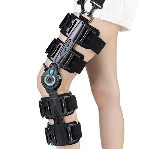 Ladder Rodillera ROM con bisagras, Soporte de Rodilla postoperatorio Ajustable Soporte ortopédico médico Estabilizador de piernas para Lesiones de LCA, tendones, ligamentos y meniscos