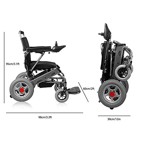 LAOSAN Silla de Ruedas eléctrica, Plegable Ancianos minusválidos Ayuda de Coches de Edad Avanzada Inteligente automática compacta portátil Ligero Vespa,20a/25km