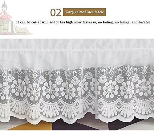 LC&YZQ Falda De Cama con Volante Polvo Elástico Ruffles Doble/Simple 120/135/150/180/200 * 200cm Alrededor De La Envoltura De Cama con Cinturones Ajustables Blanco,c,135x200+38cm