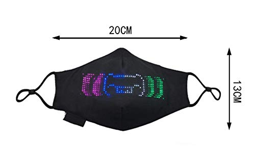 Leikegong creativo LED emisor de luz con pantalla Bluetooth editable máscara de redacción, romance y protección personal