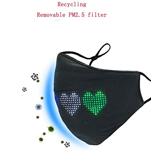 Leikegong creativo LED emisor de luz con pantalla Bluetooth editable máscara de redacción, romance y protección personal
