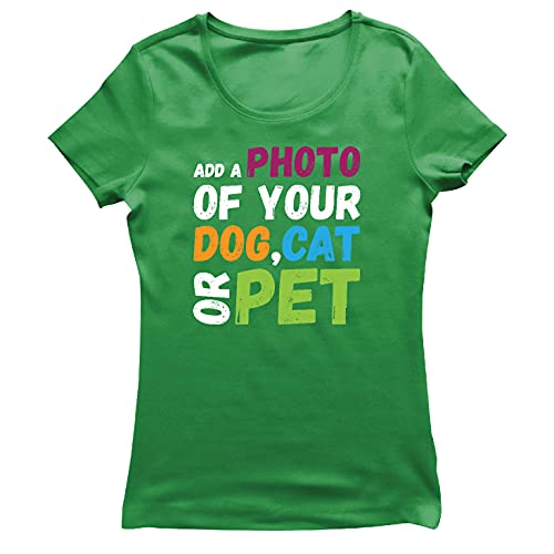 lepni.me Camiseta Mujer Diseño Divertido y Personalizado de su Perro, Gato o Mascota para los Amantes de los Animales (XXL Verde Multicolor)