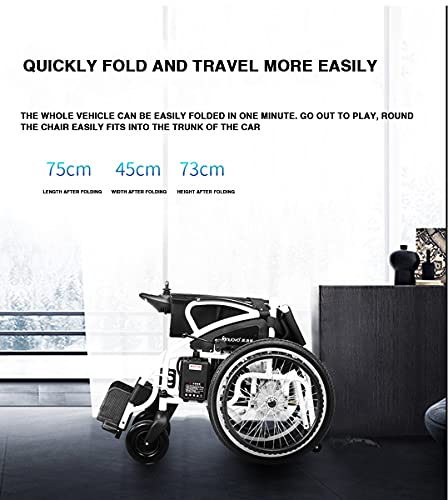 LFLLFLLFL Scooter De Silla De Ruedas Eléctrica Plegable Liviana Inteligente Portátil, Modo De Doble Fibra De La Linterna De Doble Motor 250W, Marco De Acero Al Carbono Espesado, Ruedas Grandes