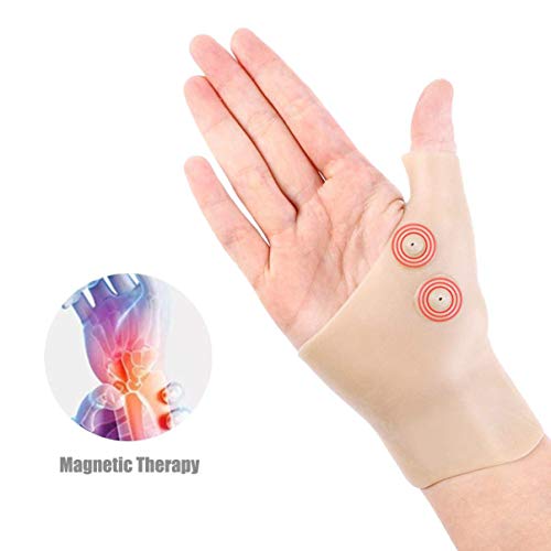 LHKJ 2 Pieces Guantes de Artritis de Muñeca, Soporte de Silicona para Muñeca y Pulgar, Corrector de Presión de Artritis, Guantes de Masaje para aliviar el Dolor