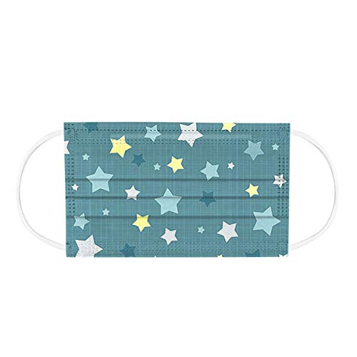 Liangyi 50 Unidades_mascarillas de Azules no Reutilizables para niños y Estudiantes (estrella-50PC)