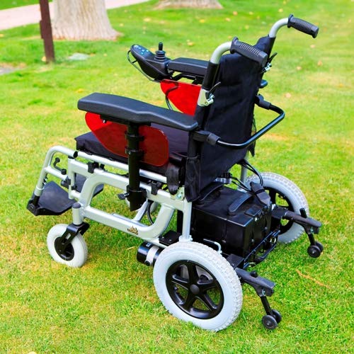 Libercar – Emblema – Silla de Ruedas Eléctrica Plegable – Robusta– Altas Prestaciones – Chasis de Aluminio (Ruedas Traseras Neumáticas 33cm)