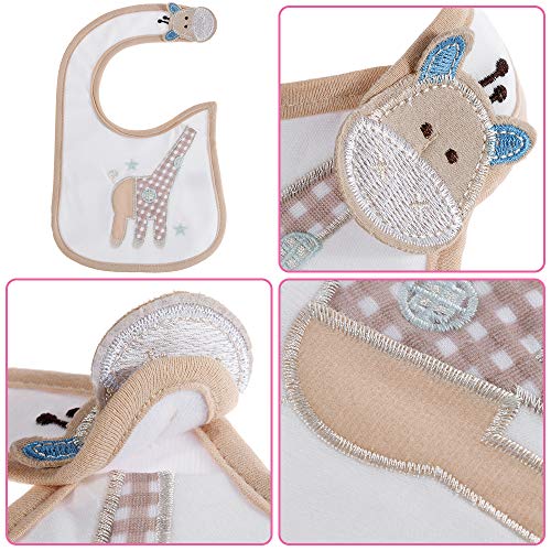 Lictin Baberos de Bebé-12pcs Baberos de Bebé para Niños Baberos de Bebé Impermeables con Diferentes Estampados Ajuste Unisexo para Bebé de 3-24 meses(Rosa)
