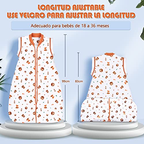 Lictin Saco de Dormir para Bebés- Saco de Dormir Bebe Niños con Mangas Extraíbles, Saco de Dormir Bebé Invierno de Material para 18-36 Meses de 83-99 cm