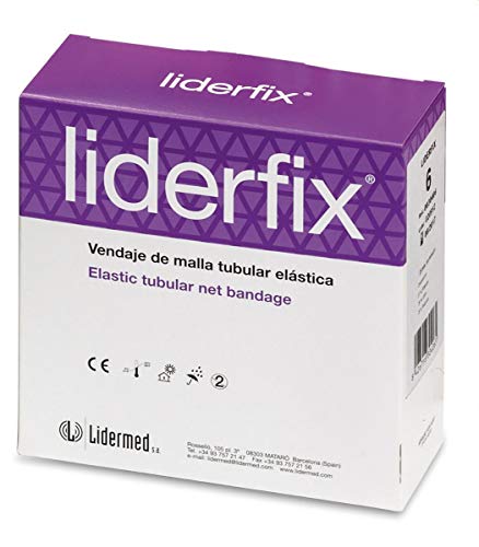 Liderfix nº 7 - Vendaje Tubular de Malla Elástica de Poliamida, libre de látex, para Troncos medios y caderas extra gruesas - 1 rollo de 25 m. en tensión