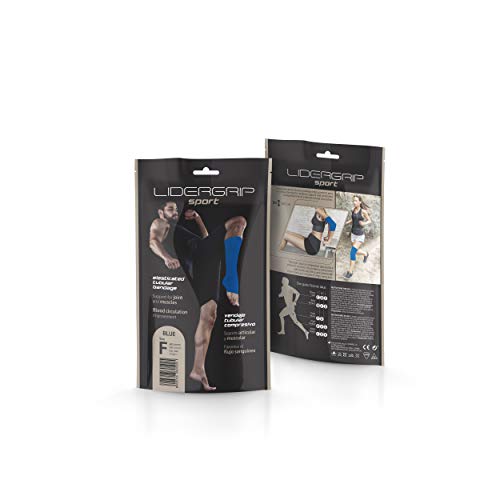 Lidergrip Sport talla E - Vendaje tubular compresivo, Color Negro, 1 Unidad de 1 m.