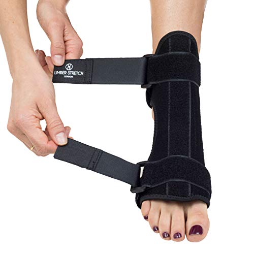 Limber Stretch Fascitis plantar Férula dorsal nocturna | Alivio del dolor en el talón | Se incluye soporte de arco y rodillo para masaje de pies gratis | Férula ortopédica para caída del pie