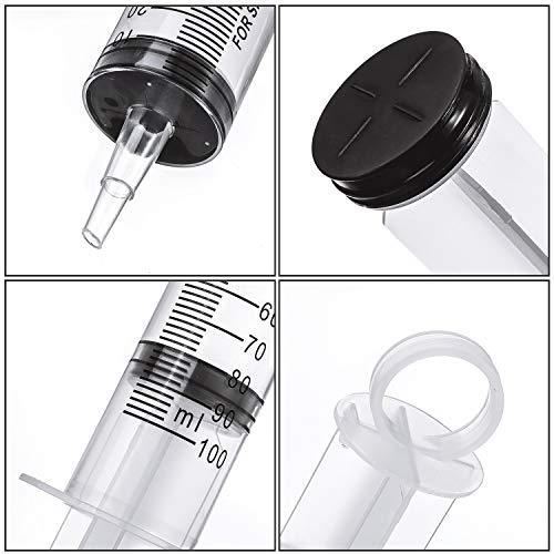 linjinde 3 Piezas jeringas 100 ml Desechables con Manguera jeringa dosificadora de 100 cm jeringa de succión jeringa de Aceite jeringa de plástico para experimentos, Uso Industrial, Hobby y Bricolaje