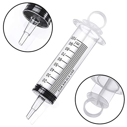 linjinde 3 Piezas jeringas 100 ml Desechables con Manguera jeringa dosificadora de 100 cm jeringa de succión jeringa de Aceite jeringa de plástico para experimentos, Uso Industrial, Hobby y Bricolaje