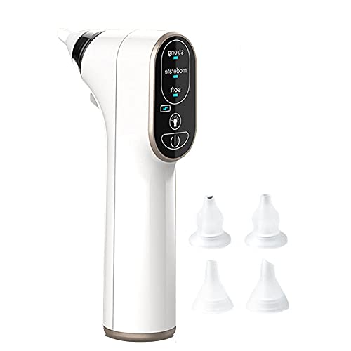 LittRur Aspirador nasal eléctrico para bebés y niños con 4 tipos de cabezales de succión de calidad alimentaria, toda la máquina es impermeable, con luz LED, carga USB, silenciador