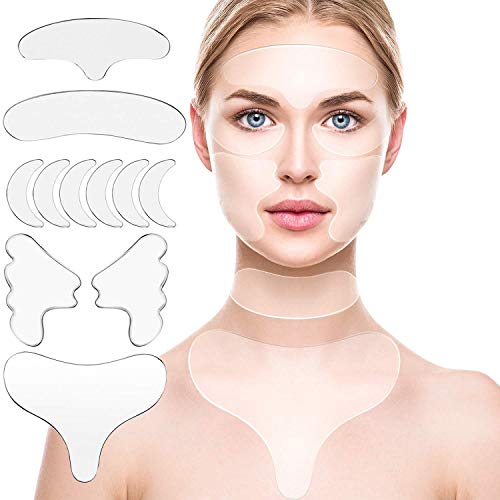 LLSH Blumbody Wrinkle Parches for Face - Juego de Almohadillas Reutilizables de Gel de Silicona Antiarrugas para Eliminar Arrugas faciales y líneas Finas para el Cuidado de la Piel