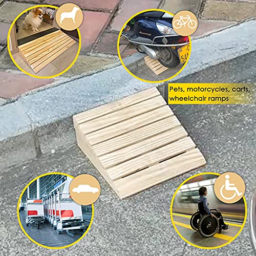 LSMK Rampa Rampas Rampas De Entrada De Madera, Sillas De Ruedas Eléctricas/Scooter/Cortacésped Rampa De Madera para Umbrales, Pendiente De Escaleras Resistente con Superficie Antideslizante