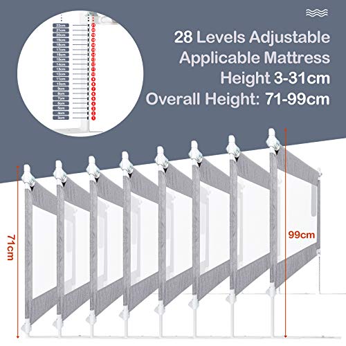 Luchild Barandilla de La Cama Guardia de Seguridad para Niños, Portátil Barrera de cama para bebé Protección contra caídas, Barandilla cama - 180cm 1pcs