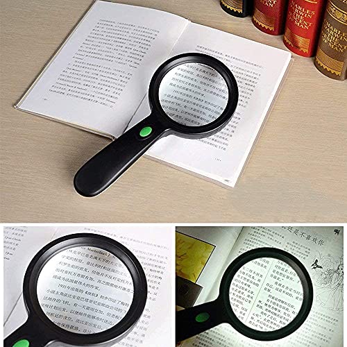 Lupa Lupa de Vidrio Acric 20x Lupa de Mano 12 Led HD Vidrio de Alta ampliación Identificación de Lentes ópticas Lupa portátil de 80 mm