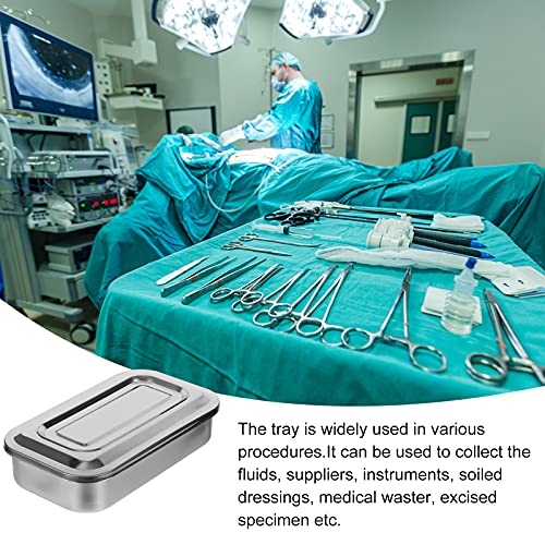 Luxshiny Bandeja médica del instrumento de la caja del esterilizador del acero inoxidable de 8 pulgadas con la tapa