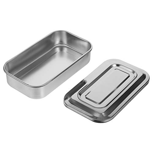 Luxshiny Bandeja médica del instrumento de la caja del esterilizador del acero inoxidable de 8 pulgadas con la tapa