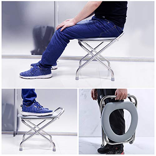 Macallen Inodoro Portátil para Camping Silla de Orinal Plegable al Aire Libre Asiento Ligero de Cama Inodoro de Viaje Inodoro Móvil para Aentarse en Cuclillas