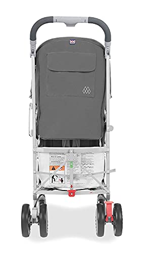 Maclaren Techno Arc silla de paseo tipo paraguas ligero, Para niños de recién nacidos hasta 25 kg, capota extensible con factor UPF 50+ y asiento reclinable, Accesorios incluidos, Gris oscuro/plateado