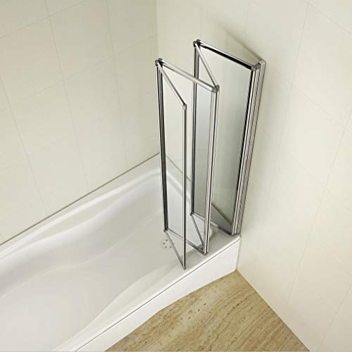 Mamparas de Bañera Biombo Plegable Cristal 4mm Gris Mate - 4 cristale plegable 90x140cm