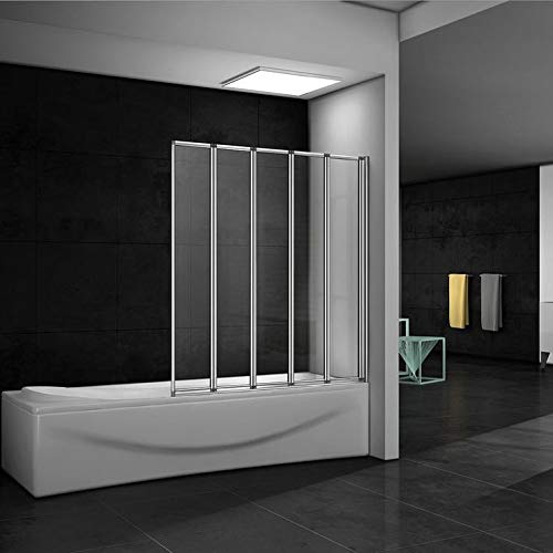 Mamparas de Bañera Biombo Plegable Cristal 4mm Gris Mate - 4 cristale plegable 90x140cm