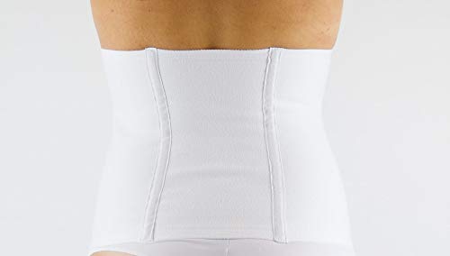 MANIFATTURA BERNINA Sana 55106 (Talla 3) - Faja compresión Abdominal para Mujer en algodón Alta 28 cm cinturón postoperatorio con Varillas y Cierre de Velcro